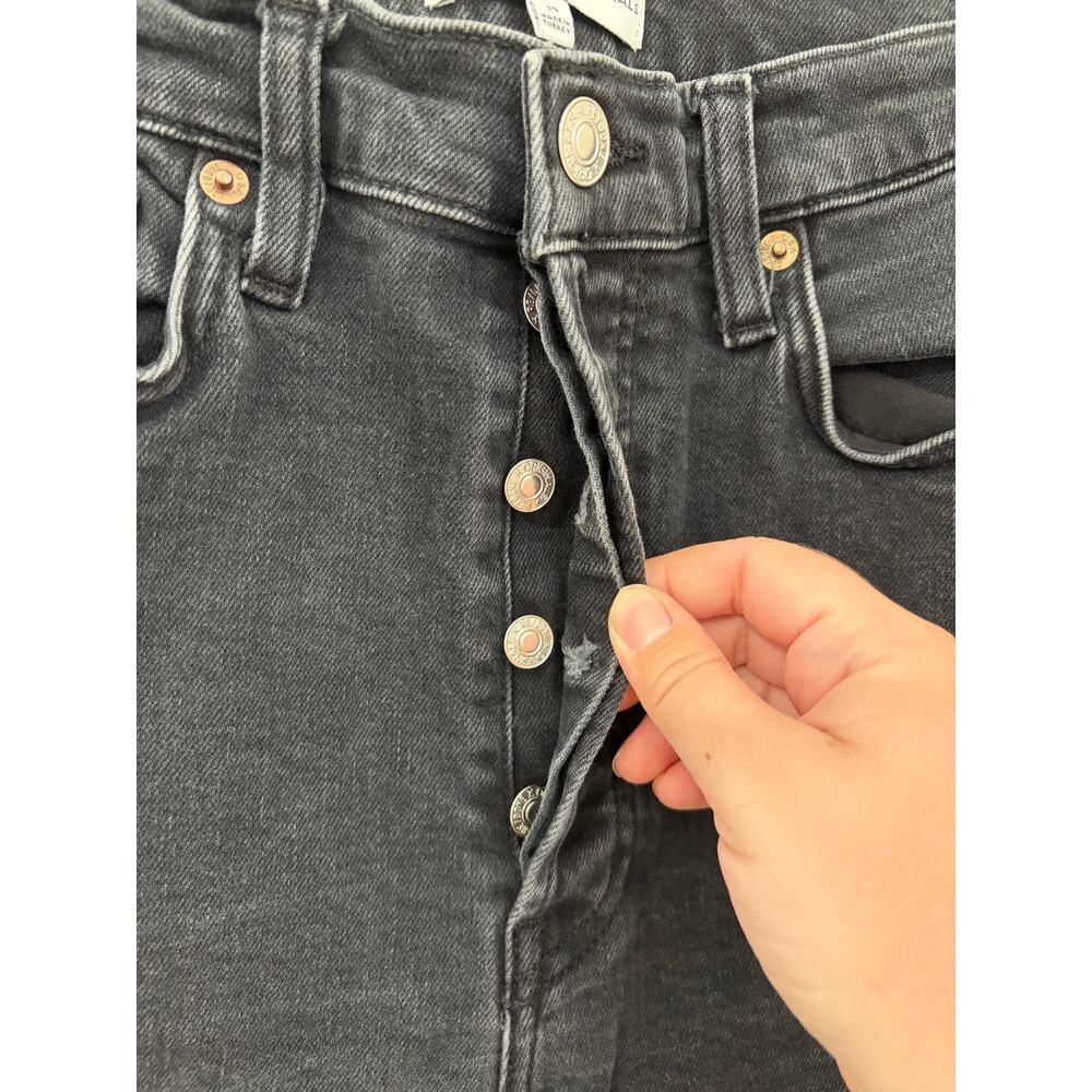 Re/Done Jeans Women's Size 29 Black Denim High Waisted Button Fly Straight Leg - Picture 4 of 8
